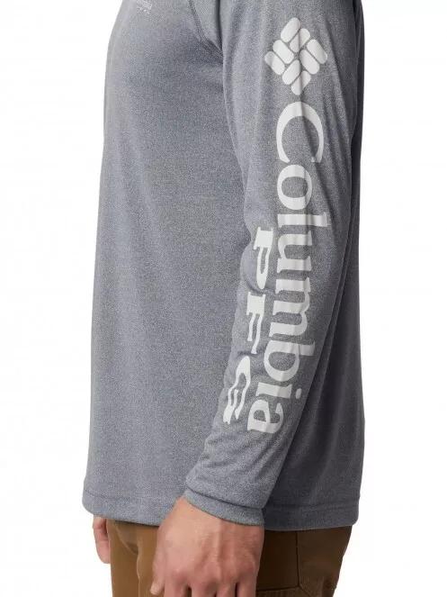 Columbia Terminal Tackle Heather LS Shirt férfi hosszú ujjú sport póló szürke színben 4