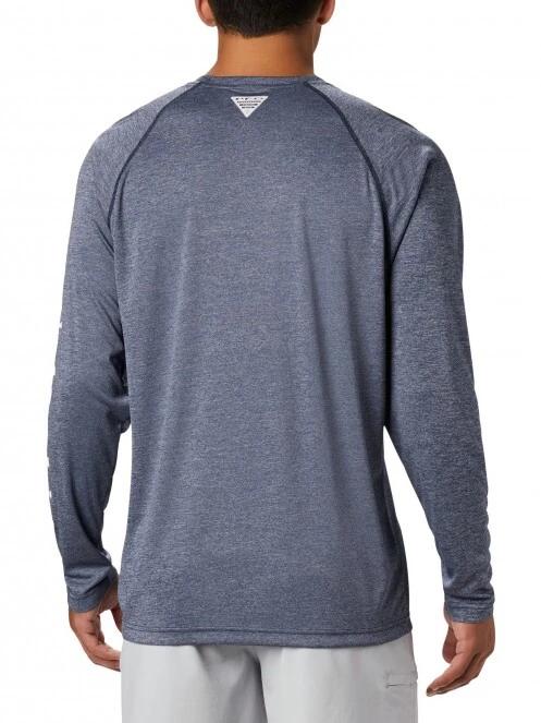 Columbia Terminal Tackle Heather LS Shirt férfi hosszú ujjú sport póló kék színben 4