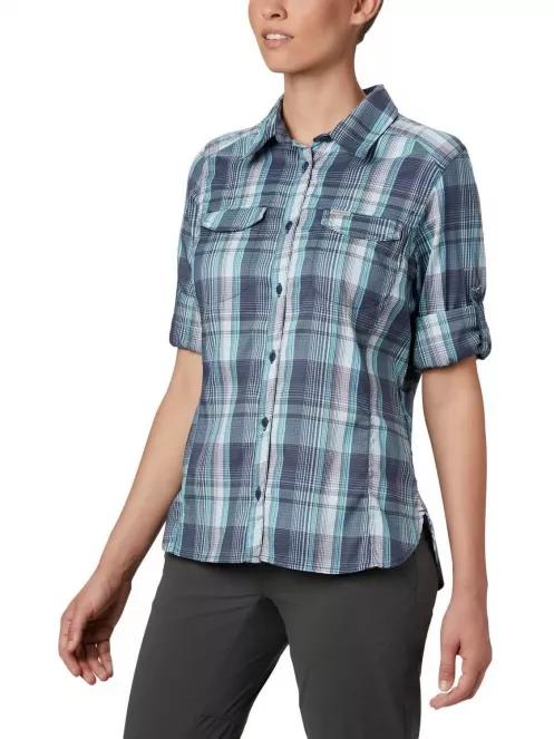 Columbia Silver Ridge Lite Plaid LS Shirt női hosszú ujjú ing kék színben 4