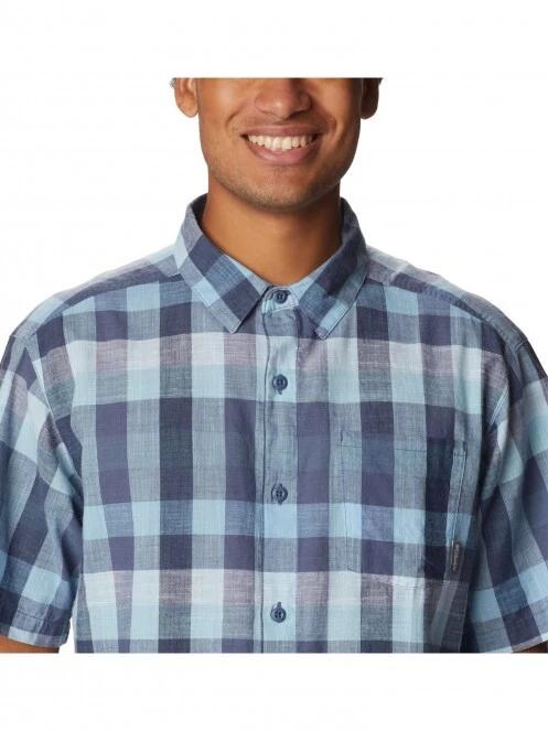 Columbia Under Exposure YD Short Sleeve Shirt férfi rövid ujjú ing kék színben 5