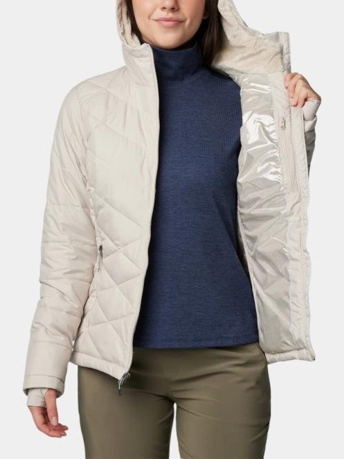 Columbia Heavenly Hooded Jacket női steppelt átmeneti kabát homok színben 6