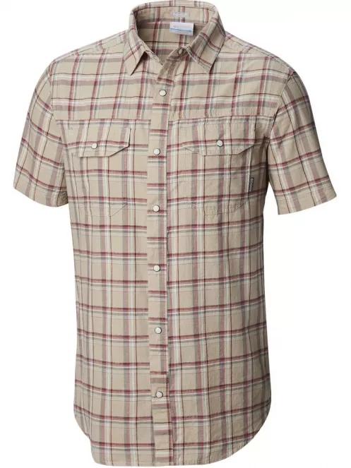 Columbia Leadville Ridge YD Short Sleeve Shirt férfi rövid ujjú ing barna színben 2