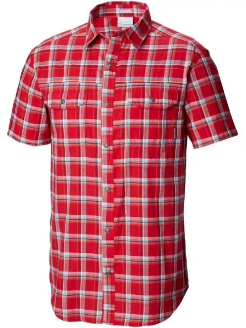 Columbia Leadville Ridge YD Short Sleeve Shirt férfi rövid ujjú ing piros színben 2