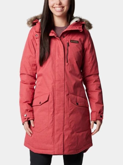 Columbia Suttle Mountain Long Insulated Jacket női télikabát piros színben 2