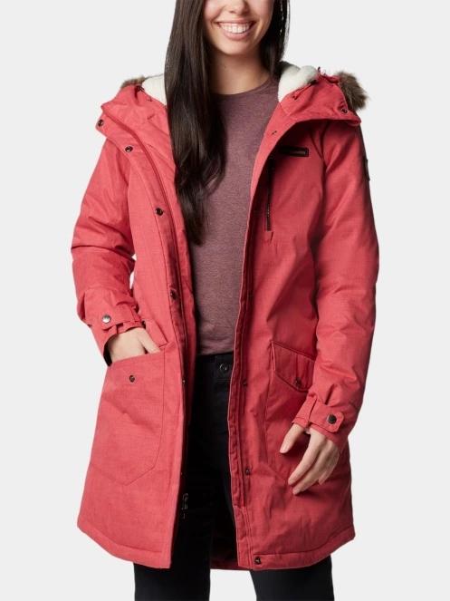 Columbia Suttle Mountain Long Insulated Jacket női télikabát piros színben 5