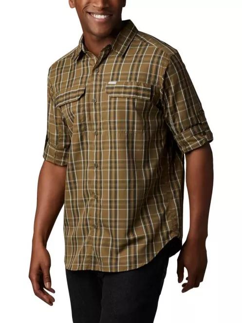 Columbia Silver Ridge 2.0 Plaid L/S Shirt férfi túraing zöld színben 4
