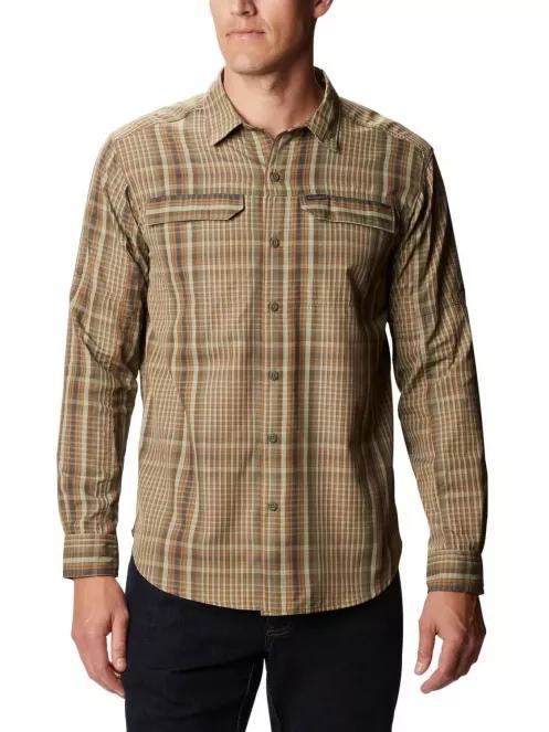 Columbia Silver Ridge 2.0 Plaid L/S Shirt férfi túraing barna színben 2