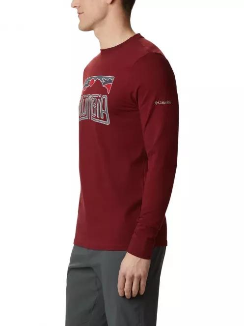 Columbia Outer Bounds LS Graphic Tee férfi hosszú ujjú póló piros színben 4