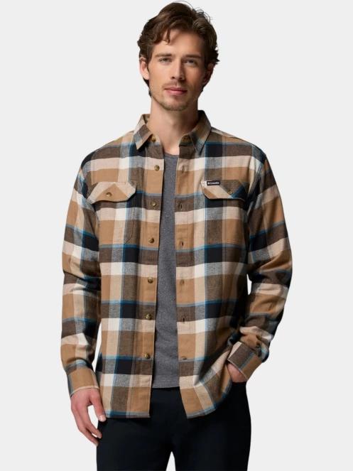 Columbia Flare Gun Stretch Flannel férfi hosszú ujjú ing barna színben 2