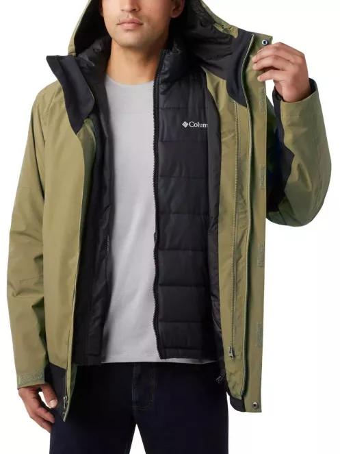 Columbia Lhotse III Interchange Jacket férfi 3 az 1-ben kabát oliva színben 4