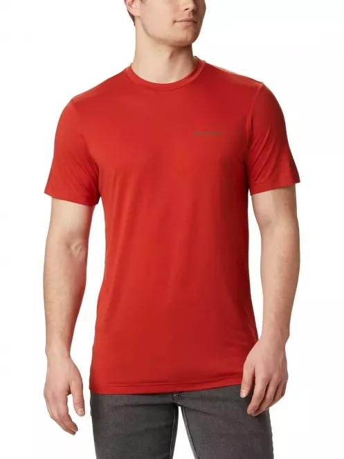 Columbia Maxtrail SS Logo Tee férfi rövid ujjú sport póló piros színben 2