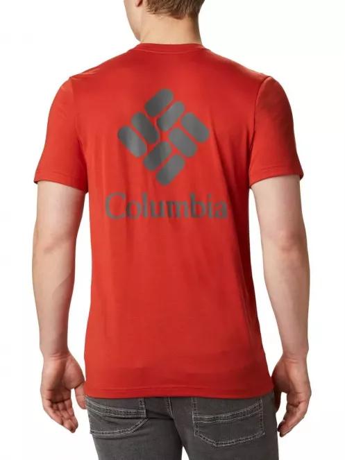 Columbia Maxtrail SS Logo Tee férfi rövid ujjú sport póló piros színben 3