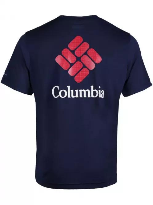 Columbia Maxtrail SS Logo Tee férfi rövid ujjú sport póló kék színben 3