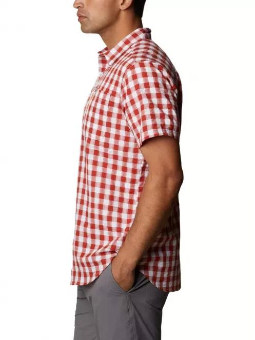 Columbia Brentyn Trail SS Seersucker Shirt férfi rövid ujjú ing narancssárga színben 3