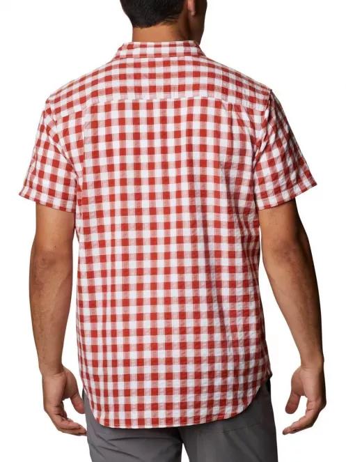 Columbia Brentyn Trail SS Seersucker Shirt férfi rövid ujjú ing narancssárga színben 4