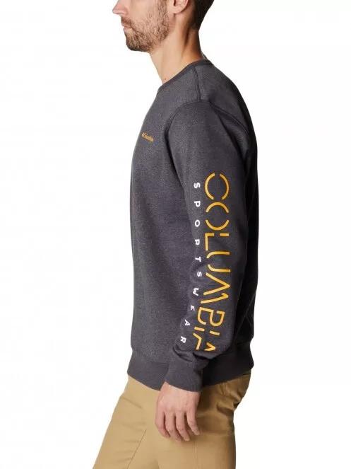Columbia M Columbia Logo Fleece Crew férfi pulóver szürke színben 4