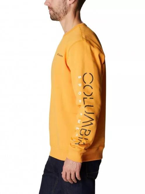 Columbia M Columbia Logo Fleece Crew férfi pulóver sárga színben 4