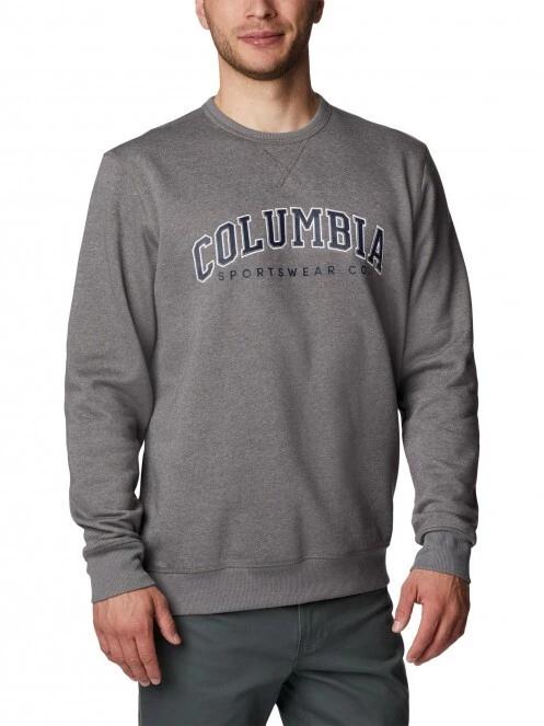 Columbia M Columbia Logo Fleece Crew férfi pulóver szürke színben 2