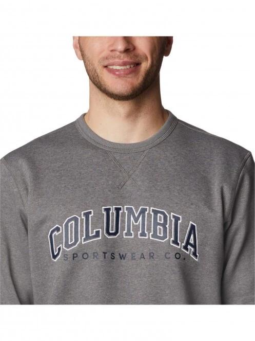 Columbia M Columbia Logo Fleece Crew férfi pulóver szürke színben 5