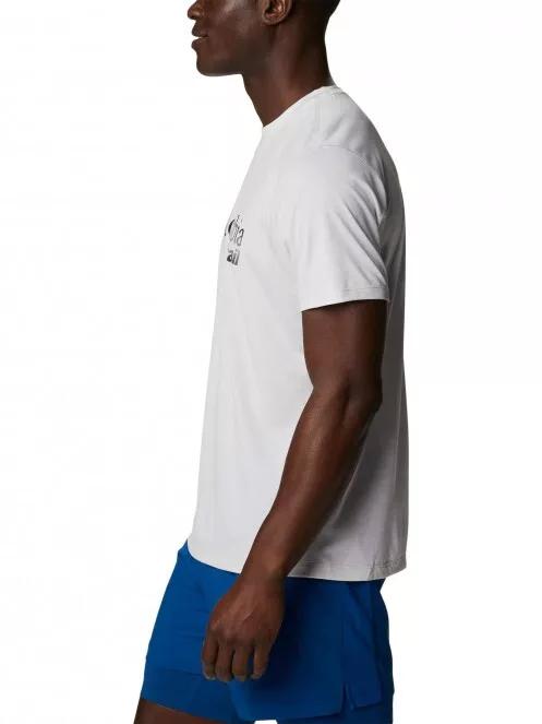 Columbia Trinity Trail Graphic Tee férfi rövid ujjú sport póló fehér színben 4