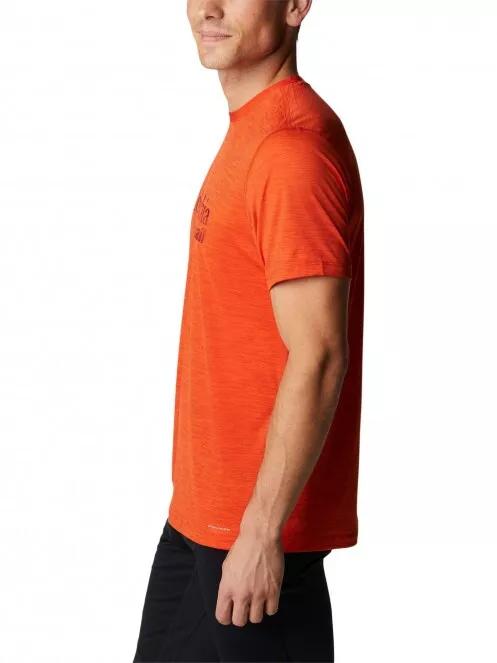 Columbia Trinity Trail Graphic Tee férfi rövid ujjú sport póló narancssárga színben 4