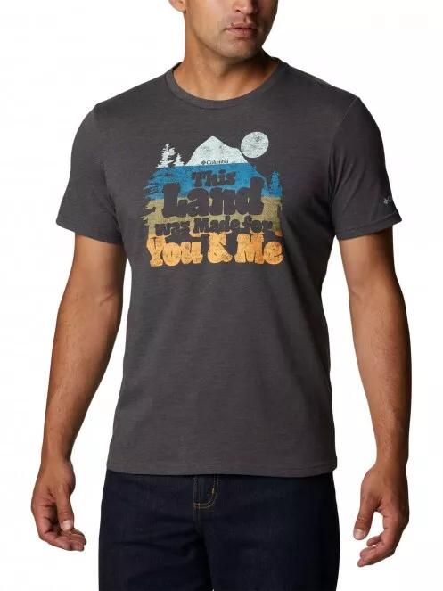 Columbia M Alpine Way Graphic Tee férfi rövid ujjú póló szürke színben 2