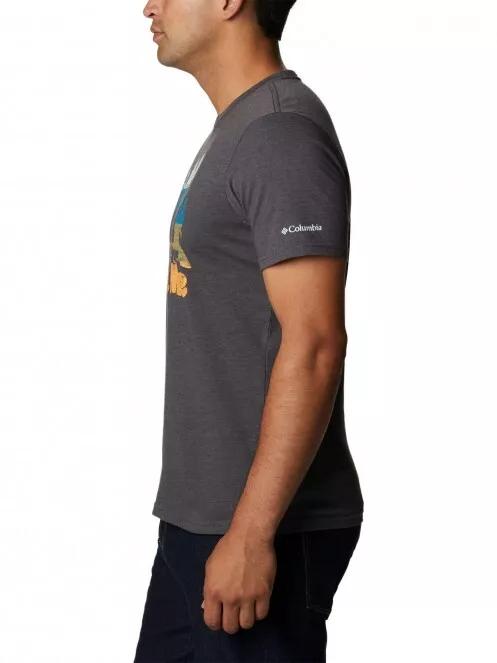 Columbia M Alpine Way Graphic Tee férfi rövid ujjú póló szürke színben 4
