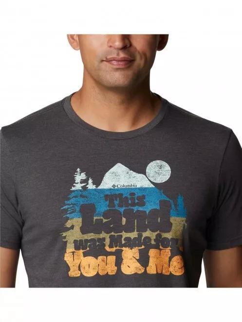 Columbia M Alpine Way Graphic Tee férfi rövid ujjú póló szürke színben 5
