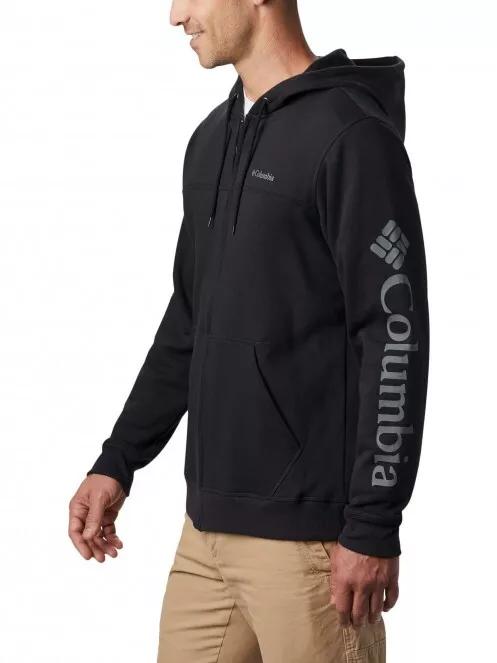 Columbia M Columbia Logo Fleece FZ férfi kapucnis pulóver fekete színben 4