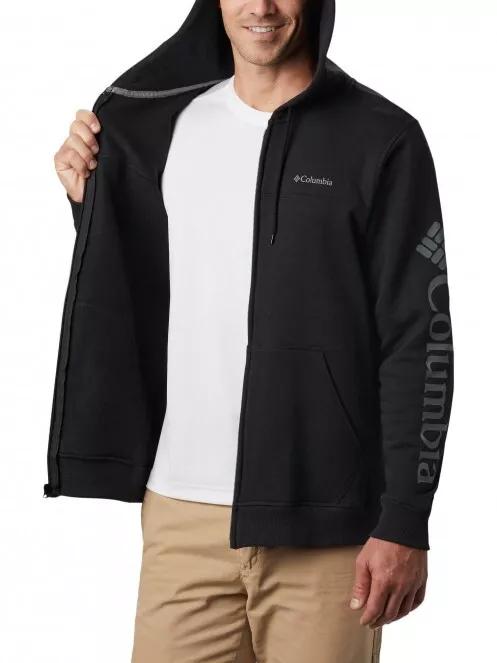 Columbia M Columbia Logo Fleece FZ férfi kapucnis pulóver fekete színben 5