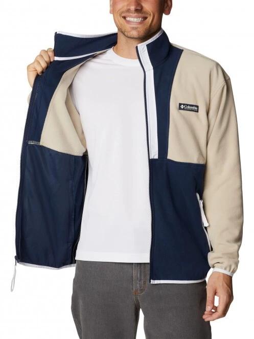 Columbia Back Bowl Fleece Lightweight férfi polár pulóver homok színben 5