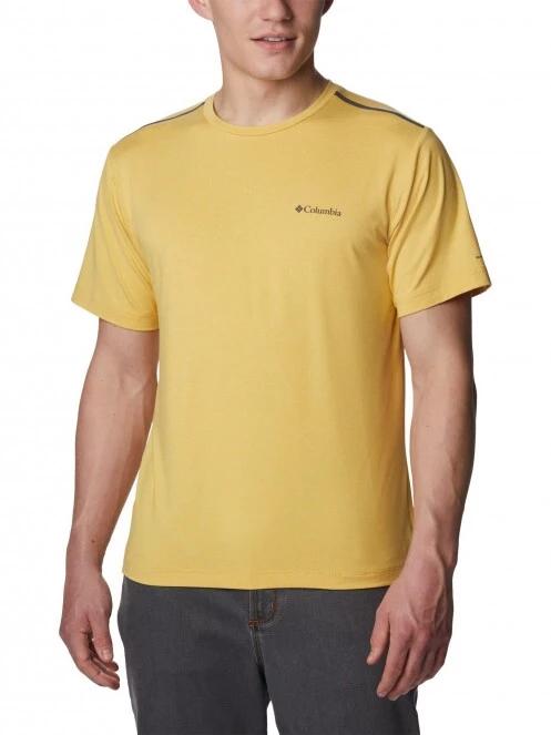 Columbia Tech Trail Crew Neck férfi rövid ujjú sport póló sárga színben 2