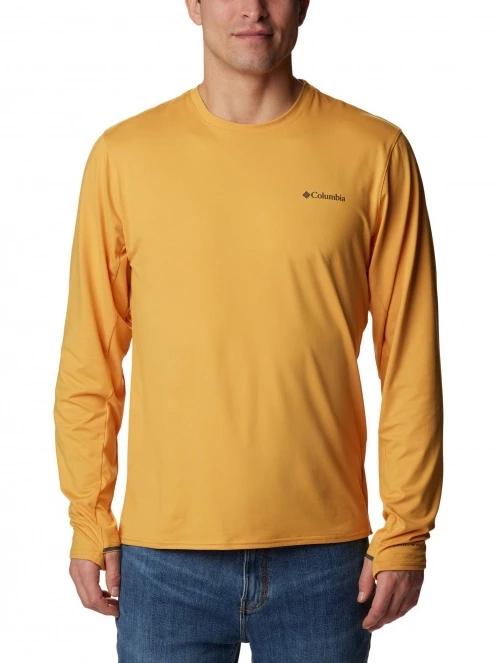 Columbia Tech Trail Long Sleeve Crew II férfi hosszú ujjú sport póló sárga színben 2