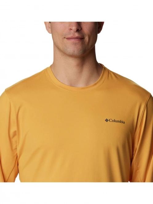 Columbia Tech Trail Long Sleeve Crew II férfi hosszú ujjú sport póló sárga színben 5