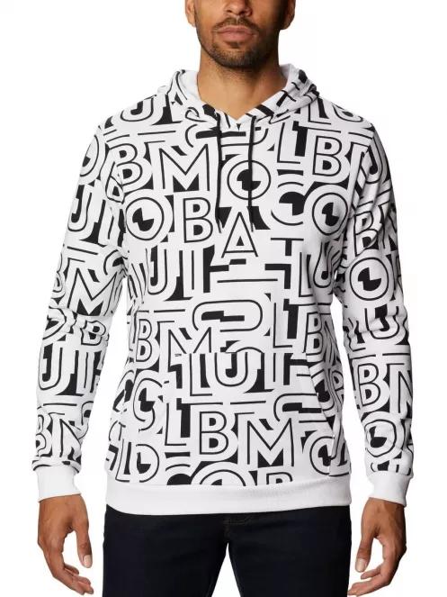 Columbia M Columbia Logo Printed Hoodie férfi kapucnis pulóver fehér színben 2