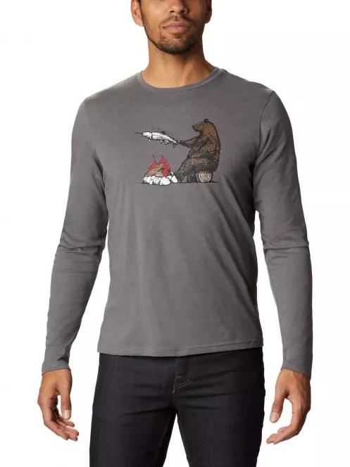 Columbia Bear Springs Graphic Tee férfi hosszú ujjú póló szürke színben 2