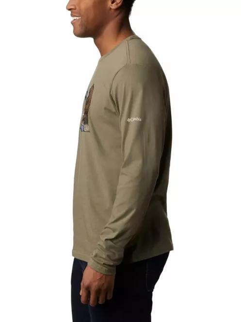 Columbia Bear Springs Graphic Tee férfi hosszú ujjú póló zöld színben 4
