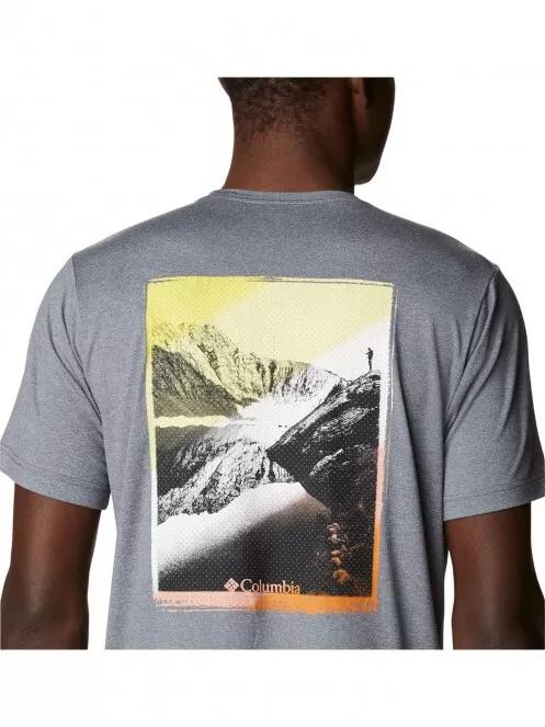 Columbia Tech Trail Graphic Tee férfi rövid ujjú sport póló szürke színben 5