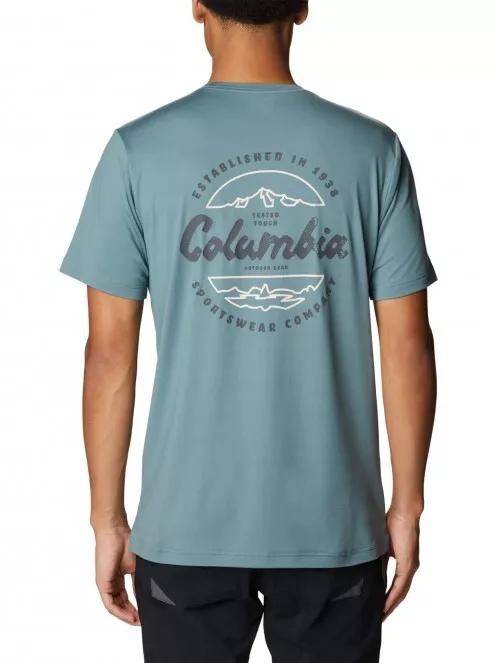 Columbia Tech Trail Graphic Tee férfi rövid ujjú sport póló szürke színben 3