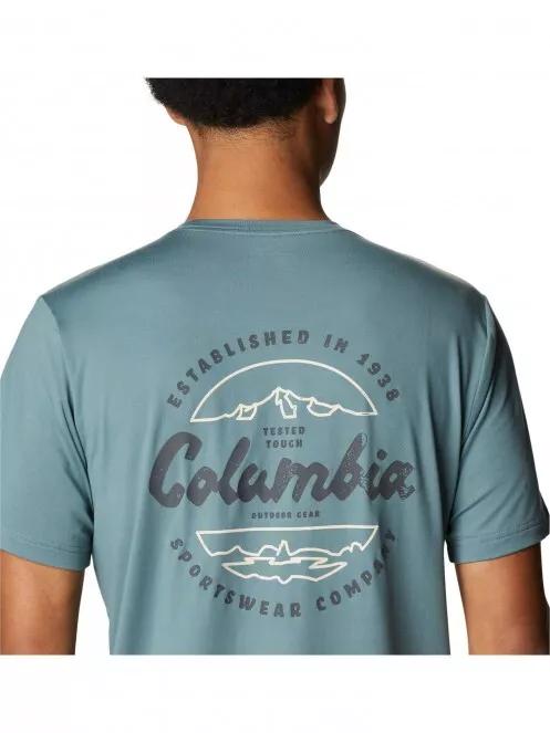 Columbia Tech Trail Graphic Tee férfi rövid ujjú sport póló szürke színben 5