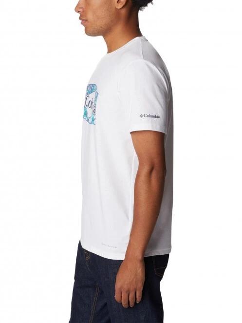 Columbia Men'S Sun Trek Short Sleeve Graphic Tee férfi rövid ujjú sport póló fehér színben 3