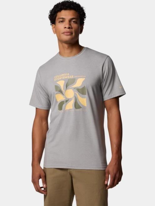 Columbia Men's Sun Trek Short Sleeve Graphic Tee férfi rövid ujjú sport póló szürke színben 5