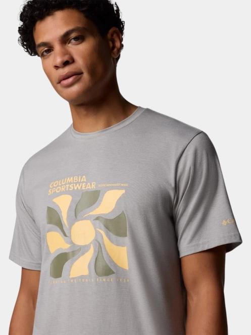 Columbia Men's Sun Trek Short Sleeve Graphic Tee férfi rövid ujjú sport póló szürke színben 6