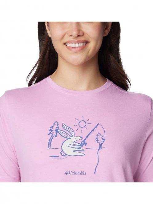 Columbia Bluebird Day Relaxed Crew Neck női rövid ujjú póló rózsaszín színben 6