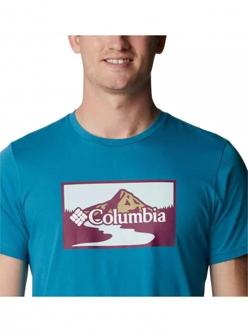 Columbia Path Lake Graphic Tee II férfi rövid ujjú póló kék színben 5