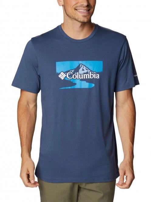 Columbia Path Lake Graphic Tee II férfi rövid ujjú póló kék színben 2