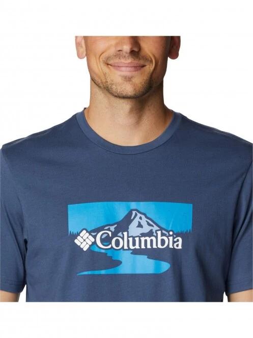 Columbia Path Lake Graphic Tee II férfi rövid ujjú póló kék színben 5