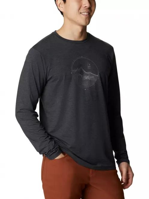 Columbia Tech Trail Graphic Long Sleeve Shirt férfi hosszú ujjú póló fekete színben 5