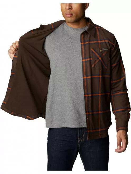 Columbia Cornell Woods Fleece Lined Flannel férfi hosszú ujjú ing barna színben 5