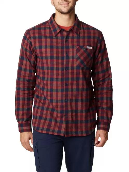 Columbia Cornell Woods Fleece Lined Flannel férfi hosszú ujjú ing barna színben 2